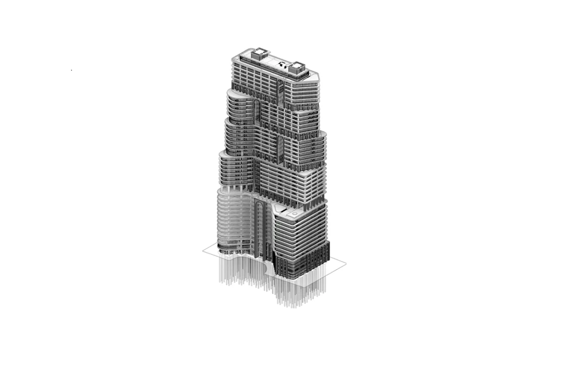 Screenshot of Peer review of a 49-storey structural design in Ecuador